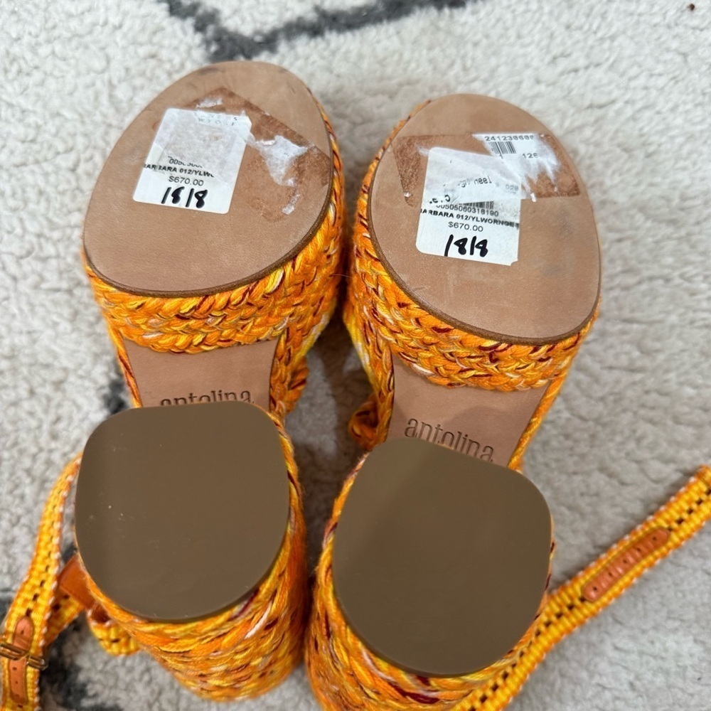 Antolina Heels Barbara Raffia Platform in Orange - Picture 10 of 10